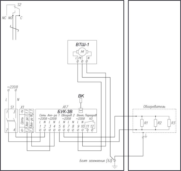 Схема электрическая принципиальная ТШ-3В