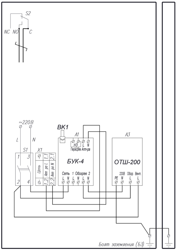 Схема электрическая принципиальная ТШ-60.80.25.200