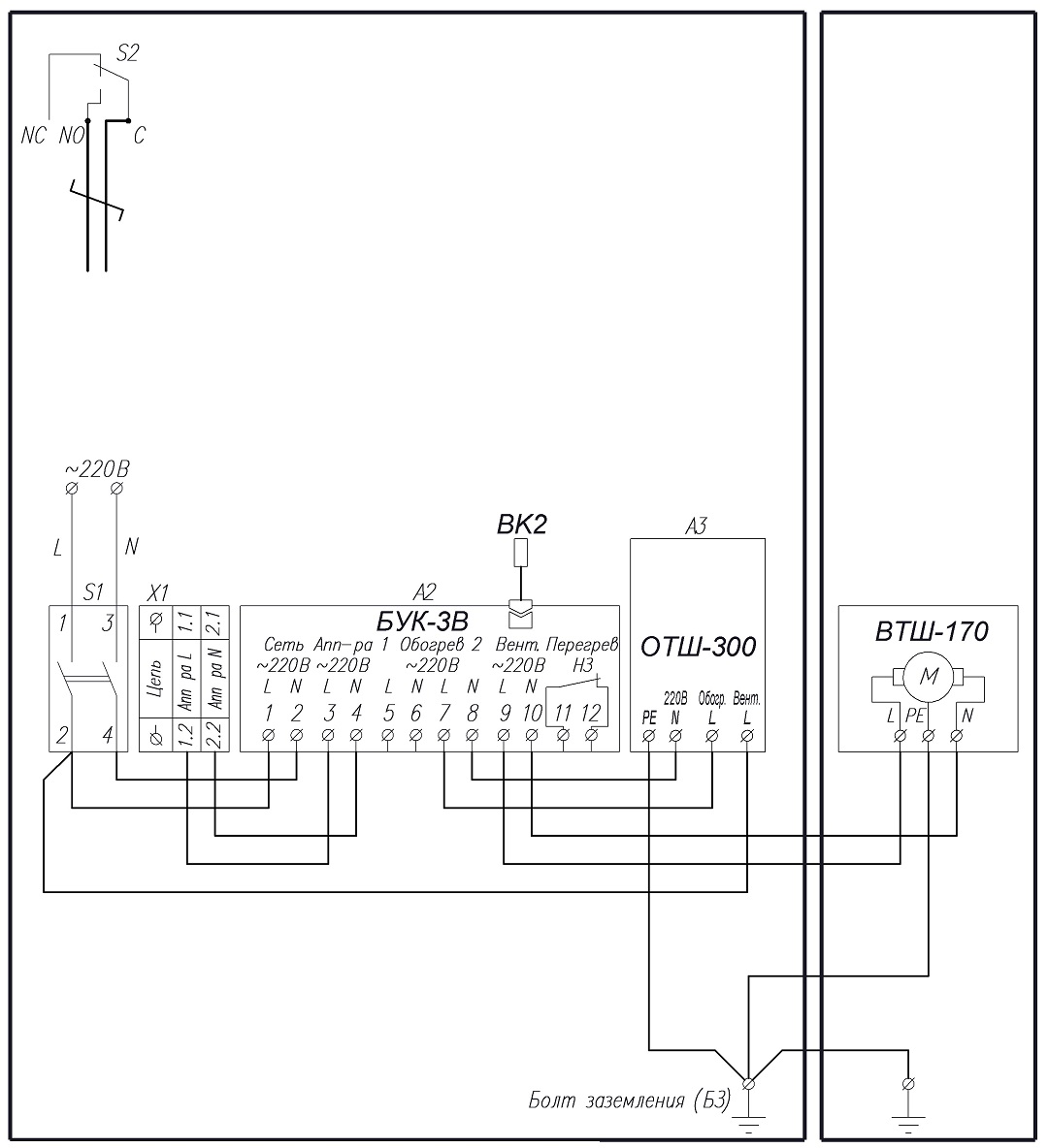 Схема электрическая принципиальная ТШВ-80.100.30.300