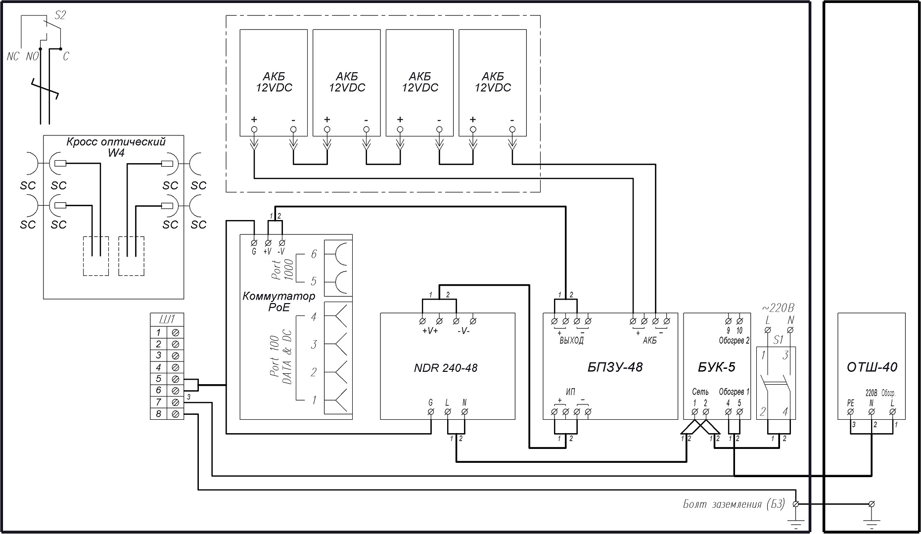 Схема электрическая принципиальная ВУК-34 РоЕ+ Р2
