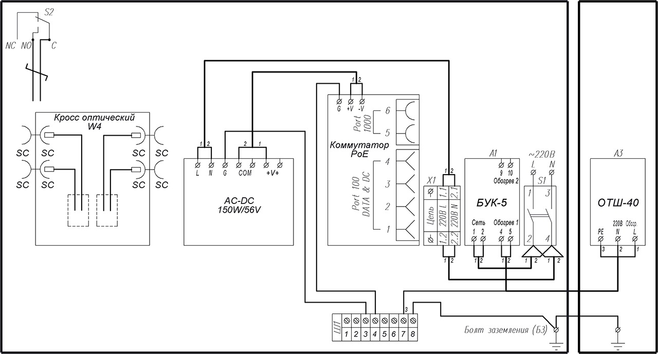 Схема электрическая принципиальная ВУК-14 РоЕ+