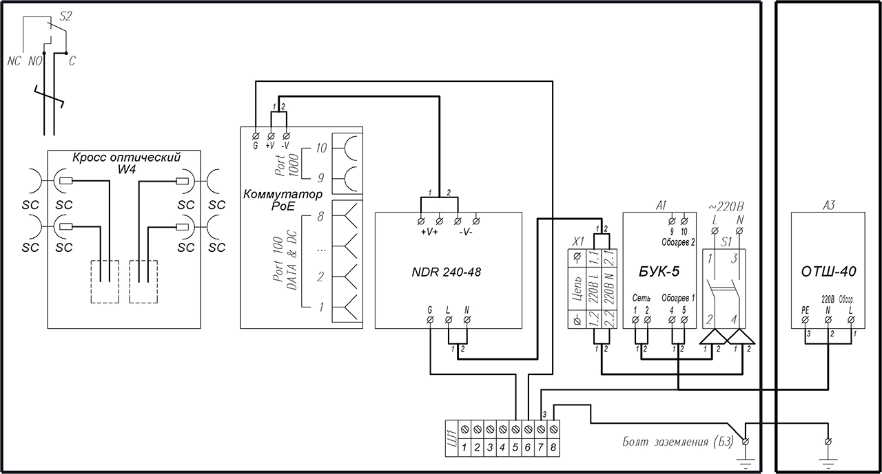 Схема электрическая принципиальная ВУК-18У-РоЕ+
